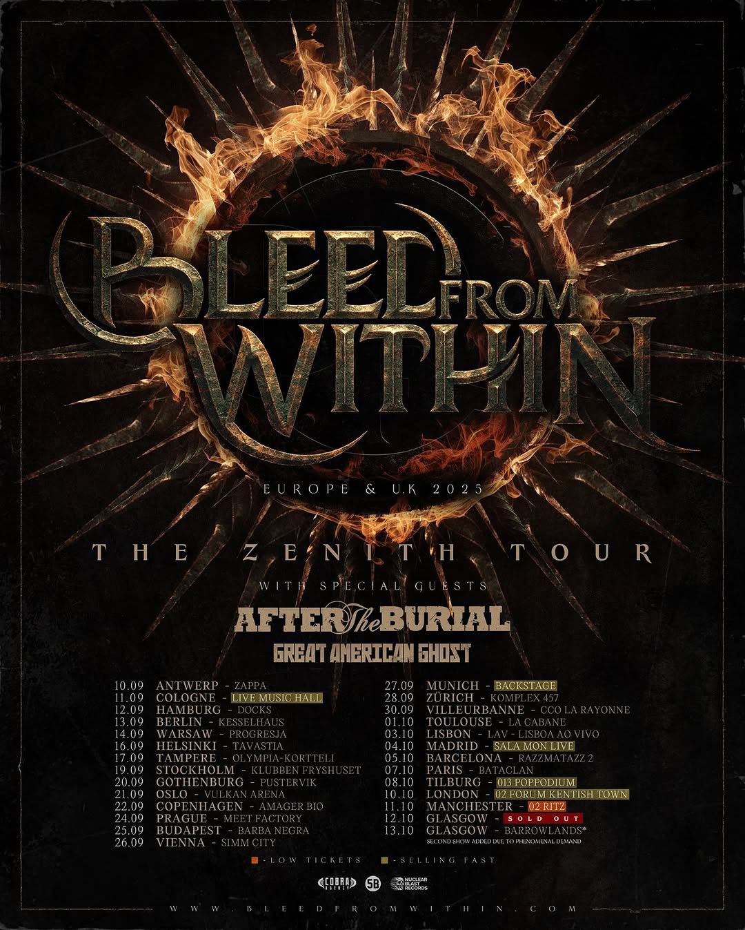 Bleed From Within auf “The Zenith Tour” 2025