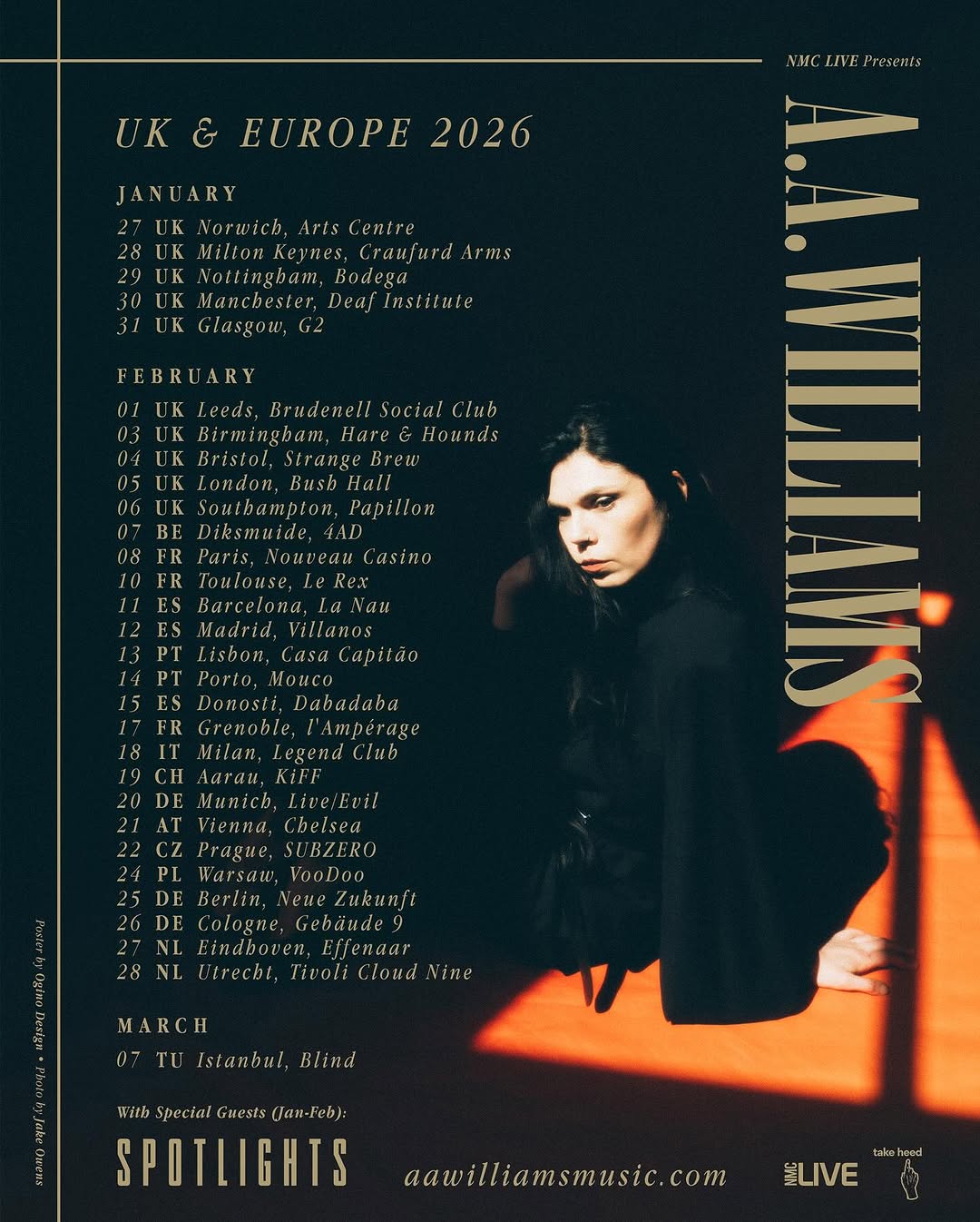 A.A. Williams auf Europa Tour 2026