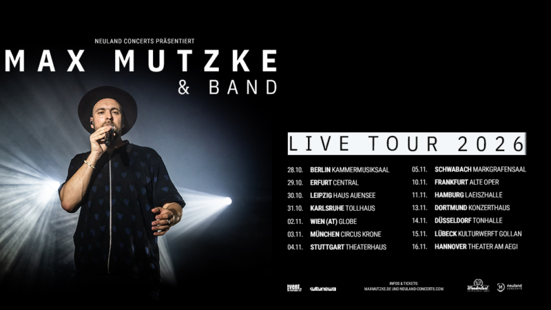 Max Mutzke & Band auf Live Tour 2026