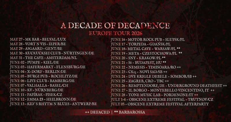 Godless auf “A Decade Of Decadence” 05-07/26