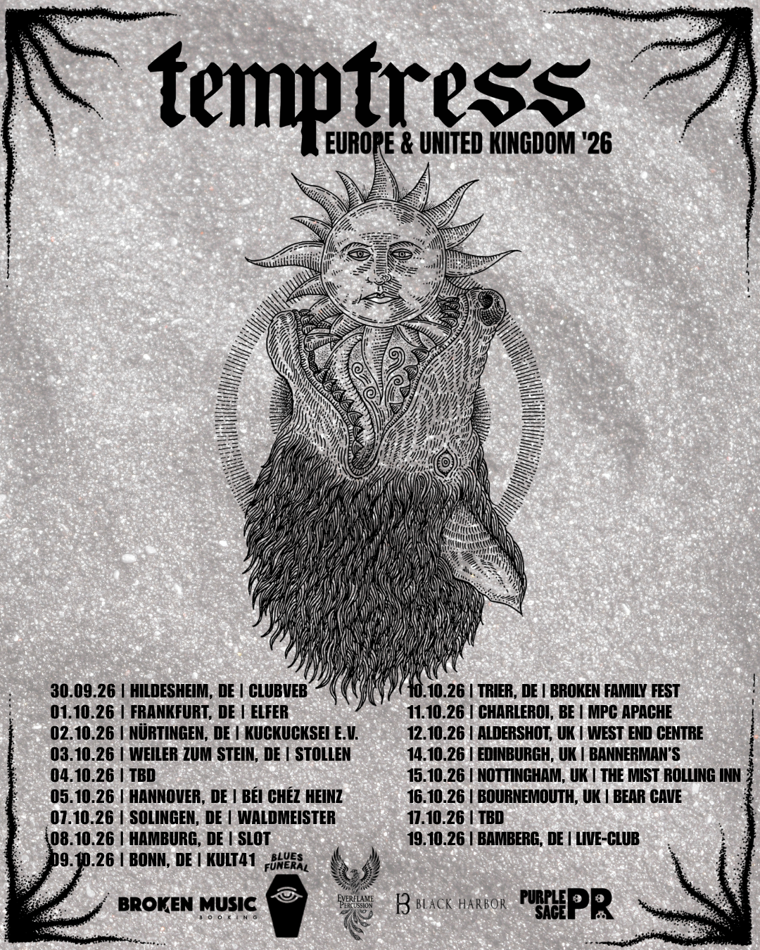 Temptress auf Europa-Tour 2026