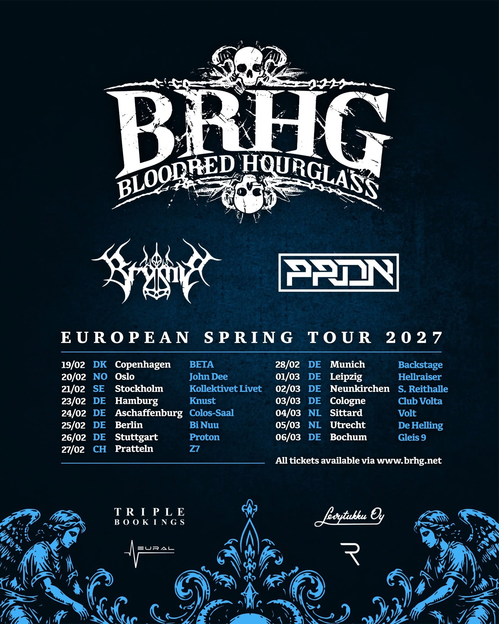 Bloodred Hourglass auf European Spring Tour 2027