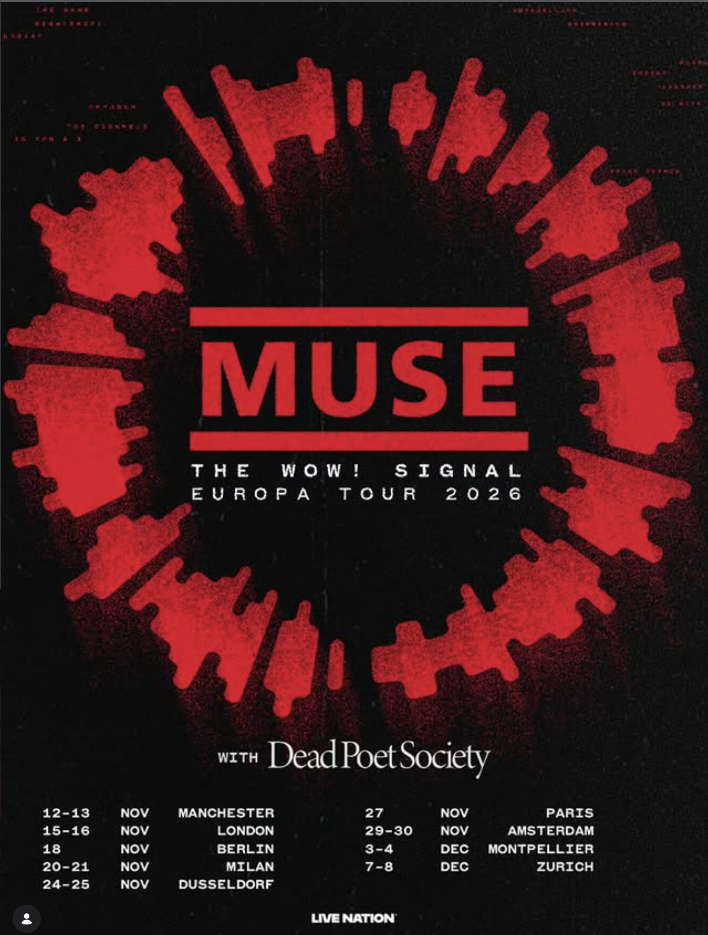 Muse auf “The Wow! Signal” Europe Tour 2026
